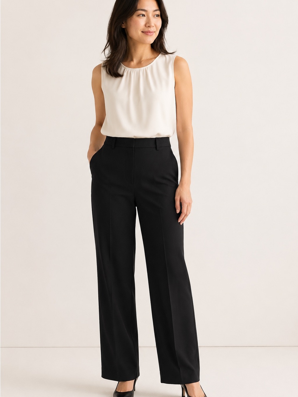 ASOS Black Straight-Leg Dress Trousers